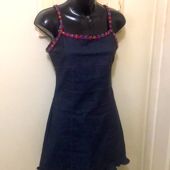 Vintage 90’s Denim Dress 🌈 - Picture 1 of 15